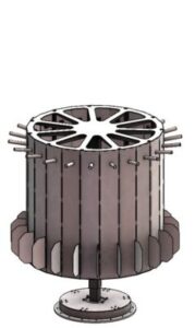 Swivel roller for hanging parts